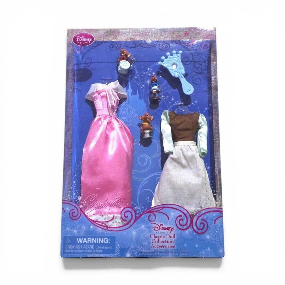 Disney Store Princess Cinderella Wardrobe & Friends Accessories 5 Pcs NOS